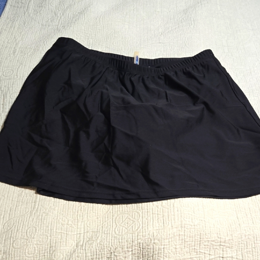 Swimsuits For All Black Skirted Bikini Bottoms SIZE 14
